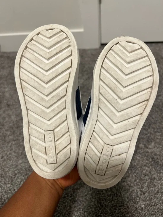 Polo by Ralph Lauren White and Navy Kids Sneakers - Picture 10 of 13